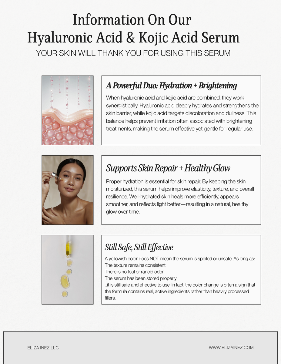 Hyaluronic Acid Kojic Acid Facial Serum(2oz) – Eliza Inez