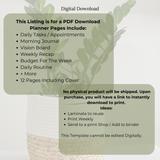 Weekly Digital Download Planner Template PDF