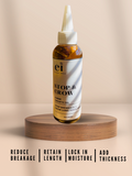 Made with natural oils and rosemary oil, this hair growth oil stops breakage and helps your hair grow
