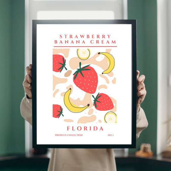Strawberry Banana Cream Art Print