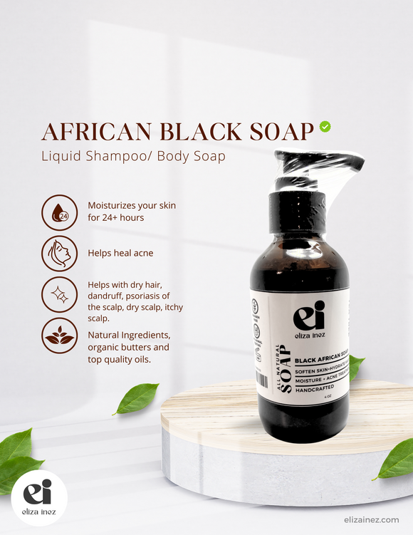 African Black Soap - Liquid Shampoo